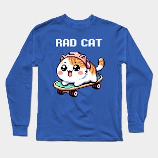 Cat Pixel Long Sleeve T-Shirt